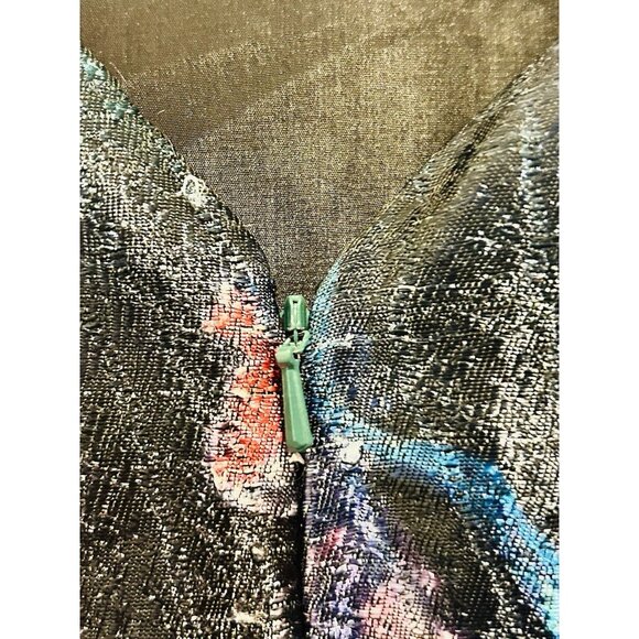 Hutch Anthropologie Floral Metallic Jacquard Mini Dress Size 10 Abstract Print - Picture 15 of 16